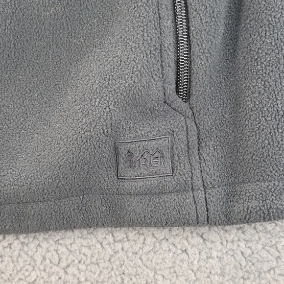 REI Polartec Vest Black Womens Large Fleece Full Zip Sweater Zip Pockets Casual - Picture 12 of 16